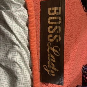 Wood Boss Lady Desk Sign